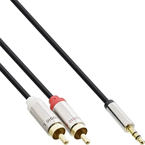 InLine 99240 Slim Audio Kabel Klinke 3,5mm ST an 2x Cinch ST, 10m