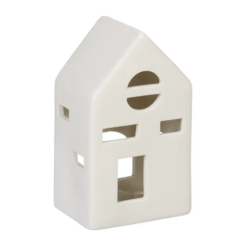 Teelichthaus keramik Lichterhaus Dekoratives Windlicht Porzellan Kerzenhaus