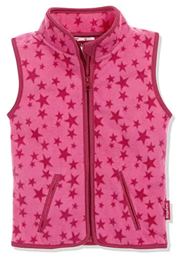 Playshoes Fleece Weste Unisex Kinder Outdoor-Oberteil, pink Sterne, 152 - Weste für Mädchen, atmungsaktiv und mit Reißverschluss-Kinnschutz, ideal für angenehmes Trageklima beim Spielen im Freien.