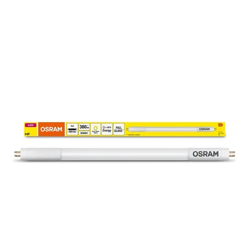 Osram LED Tube T5 HF 288mm 4W 3000K - Energiesparlampe mit 30.000 Stunden Lebensdauer, ideal für Allgemeinbeleuchtung in Innenräumen. Glastechnologie sorgt für kein Durchhängen und einfachen Austausch.