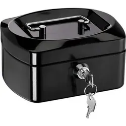 Geldkassette Stahlblech mit Schloss 155x120x80mm schwarz