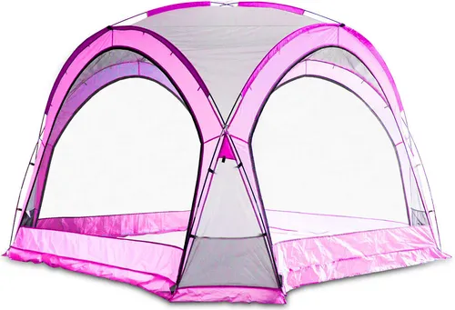 BITUXX Gartenpavillon Dome Zelt 3,5x3,5m Pink - Modernes Pavillon mit Moskitonetz und wasserabweisendem Dach, perfekt für Gartenpartys und entspannte Stunden im Freien.