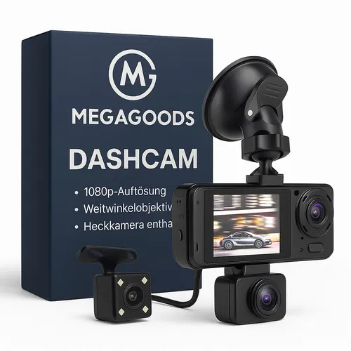 MEGAGOODS Dashcam 1080P mit IR-Nachtsicht