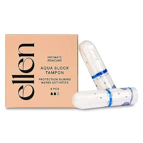 ellen® Aqua Block Tampon – Bade- und Schwimmtampons mit wasserdichter Barriere – 8 Stück