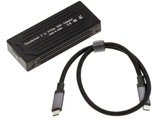 KALEA-INFORMATIQUE Thunderbolt 3 40G Aluminiumgehäuse für M2 NVMe SSDs. Aluminiumstruktur mit Hochgeschwindigkeitskabel im Lieferumfang enthalten.