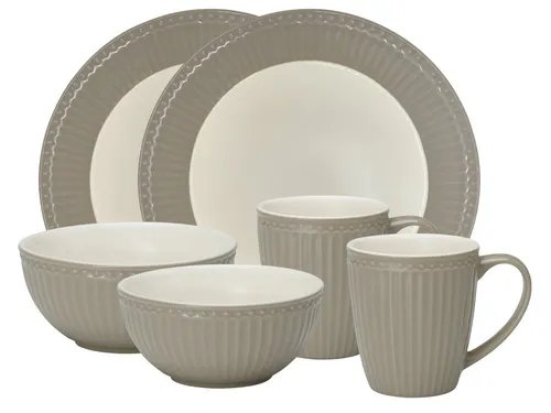 Greengate Frühstücks-Set Alice Frühstücksset warm grey 6tlg in grau von GreenGate