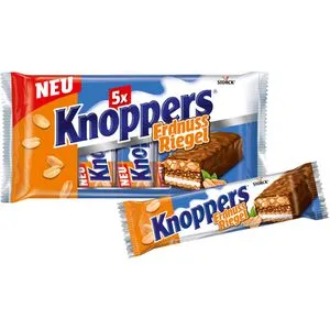 Knoppers Schokoriegel Erdnussriegel, 200g, je 40g, 5 Riegel