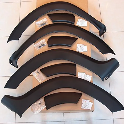 Produktbild Dacia 4 x Kotflügel Verbreiterung Radlauf Schutz für Duster I (2010-2017), Schwarz, Front und Rear, Original Zubehör, Teilenummer: 8201274674