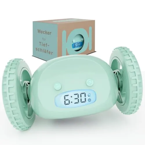 CLOCKY auf Rädern Lauter Wecker Digital Wecker Laut für tiefschläfer