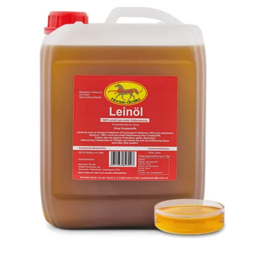 Leinöl 5Ltr. Erste Pressung 100% ganz frisch Pferd Hund barfen