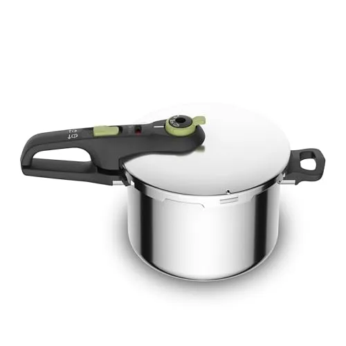 Tefal Secure Trendy Schnellkochtopf - 25 cm Dampfkochtopf aus Edelstahl, schnell und energiesparend für gesunde Mahlzeiten