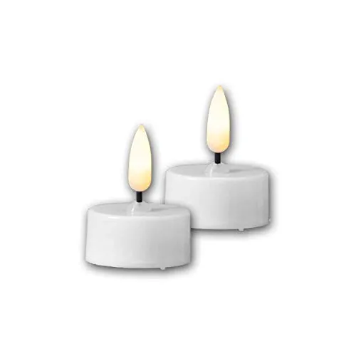 LED Teelicht Kerze 3D FLAMME, weiß, 4er Set, Timer