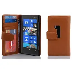 Cadorabo Hülle für Nokia Lumia 920 in Braun Backcover Handy Schutz Hülle Book Case Booklet Kartenfächer