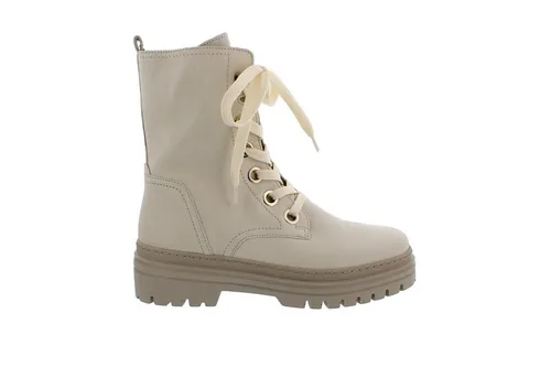 Gabor Bootie Nappa Nava - Modische Schnürstiefelette in Panna - Wanderschuhe mit herausnehmbarem Wechselfußbett für optimalen Komfort und modischem Look. Ideal für die Herbst/Winter-Saison.