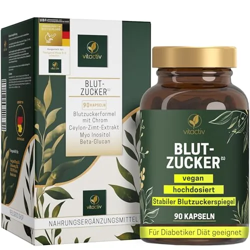 Blutzucker 90 St - Nahrungsergänzung zur Unterstützung des Blutzuckerspiegels mit hochwertigem Ceylon-Zimt und einer 6-in-1 Formel für mehr Energie und einen reibungslosen Stoffwechsel.