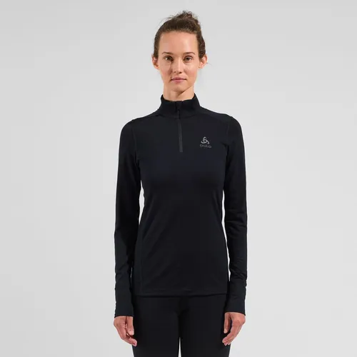 Odlo BL TOP Turtle Neck Long Sleeve Half Zip Merino 2 black (15000) S - Funktionsjacke aus 100% mulesingfreier Merinowolle, bietet natürliche Wärmeregulierung und ist ideal für Abenteuer im Freien.