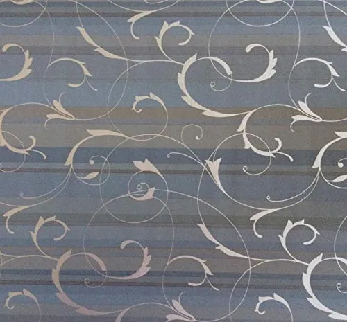 Klebefolie - Möbelfolie gestreift mit silbernen Ranken - 45 cm x 200 cm Selbstklebefolie mit Motiv Elementen - dekorative selbstklebende Folie