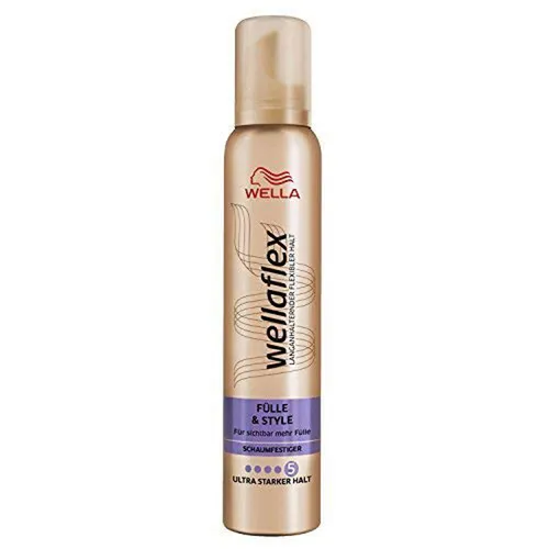 Wellaflex Fülle und Style Schaumfestiger starker Halt 200ml 6er Pack - Produktart: Haarstyling, Markenname: Wella, VPE: 6, sorgt für langanhaltenden Halt und voluminöse Styles für jeden Anlass.