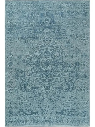 benuta Pop Flachgewebeteppich Blau, 115x180 cm - Teppich in Patchwork-Design, Oeko-Tex® Standard 100, ideal für Fußbodenheizung und leicht zu reinigen – perfekt für stark frequentierte Räume.