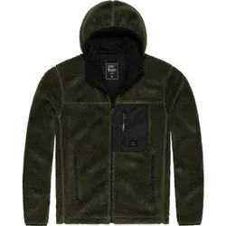 Vintage Industries Dustin Sherpa Fleece Jacke - grün, Größe L für Männer - Funktionsjacke mit verstellbarem Saum, praktischen Taschen und Kapuze, ideal für Outdoor-Aktivitäten und kalte Tage.