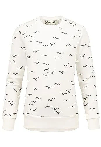 REPUBLIX Damen Kapuzenpullover Sweatjacke Pullover Hoodie Sweatshirt RD-017 Weiß M
