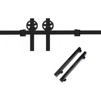 SOTECH Schiebetüren Set CHAMBER-1 – 2m Soft Close Schwarz - Langlebiges Schiebetürsystem aus massivem Stahl, ideal für schwere Holzschiebetüren bis 100 kg. Mit Softclose-Dämpfern für sanftes Schließen. Einfache Montage, inklusive hochwertiger Laufrollen und Montagematerial.