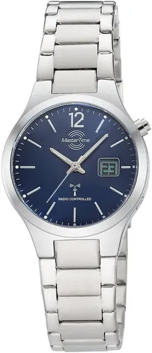 MASTER TIME Funkuhr MTLA-10912-31M - Elegante Damenuhr mit Edelstahlarmband - Damenuhren mit analog-digitaler Anzeige, spritzwassergeschützt und automatischer Zeitumstellung, ideal für den modernen Alltag.