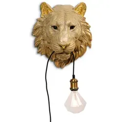 KARE DESIGN Wandleuchte Animal Tiger Head Polyresin Gold in gold von KARE