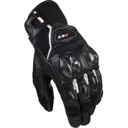 LS2 Spark II Sporthandschuhe schwarz/weiß S - Motorradhandschuhe mit Carbon-Fingerschutz, Touchscreen-kompatibel und optimalem Grip dank Silikondruck – perfekt für sichere Fahrten.