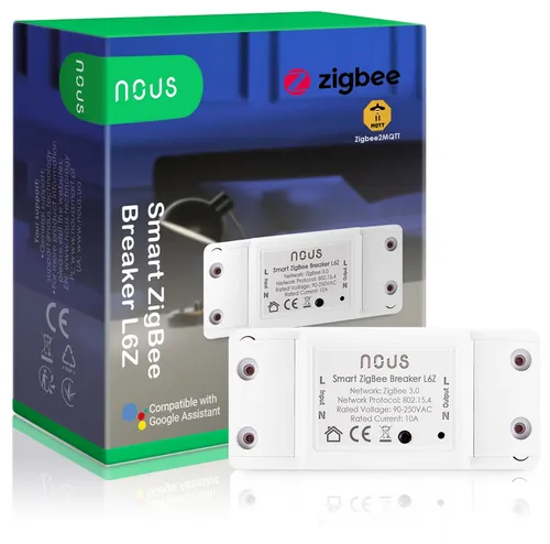 Nous L6Z Smart Switch, ZigBee 3.0, Energiemessung, LED-Anzeige, 10A, 2200W, 220V-240V