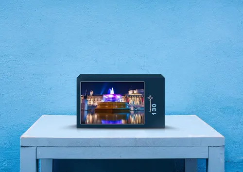 hansepuzzle 71807 - Trafalgar Square Puzzle, 130 Teile, Hintergründe, 28,7 x 20,0cm mit hochwertiger Aufbewahrung, Kartonbox & Beutel