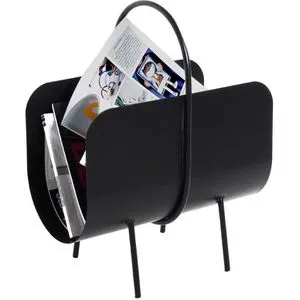 HAKU Möbel Zeitungsständer schwarz - Modernes Metalldesign, Maße: B 37 cm x H 47 cm x T 22 cm, langlebig und flexibel gestaltbar