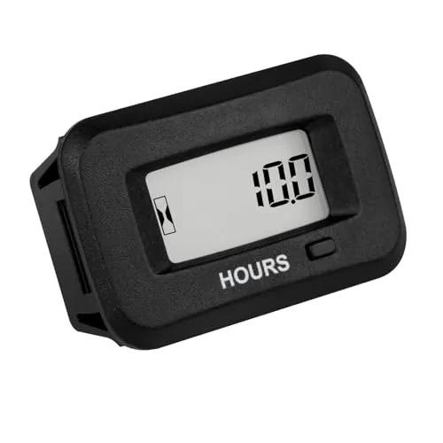 Jayron Digitaler LED-Betriebsstundenzähler AC/DC 5-277V Spannung,Rückstellbares Wartungsintervall Datenspeicherung Wasserdichtes Design für Kleine Motoren wie Rasenmäher,Generator,Motorrad