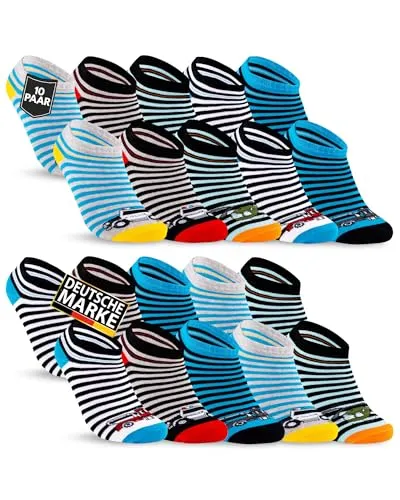 Paar Kinder Sneaker Socken Jungen & Mädchen Baumwolle Kindersocken 56566 (35-38) 10
