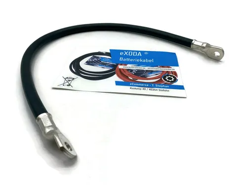 eXODA 50 mm2 M8 M8 Batteriekabel, Schwarz, (50 cm), 99% Kupfer