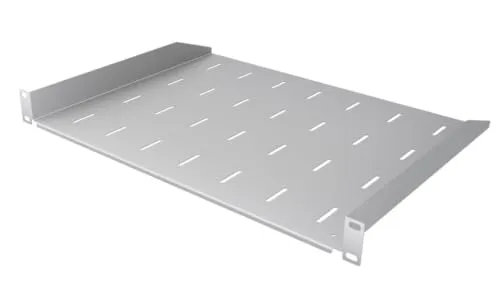 Stalflex Server Fachboden 19 Zoll 1HE 350mm - Robuste Rack-Lösung - Sonstiges Serverzubehör, ideal für die sichere Lagerung von Geräten in RACK-Schränken mit ästhetischem grauem Design und praktischen Belüftungsperforationen.