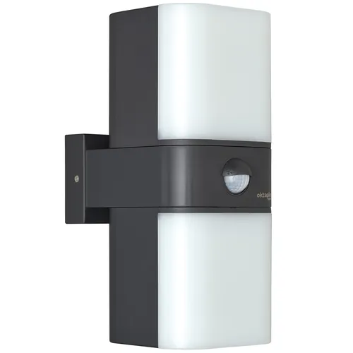 Oktaplex Außenlampe mit Bewegungsmelder 20W - Lampen – Bewegungsmelder mit einstellbarer Einschaltzeit und Lichtverhältnissen, 1800lm helles Licht, drehbare Köpfe für individuelle Ausrichtung, IP65 wetterfest, ideal für Eingangsbereiche und Terrassen.
