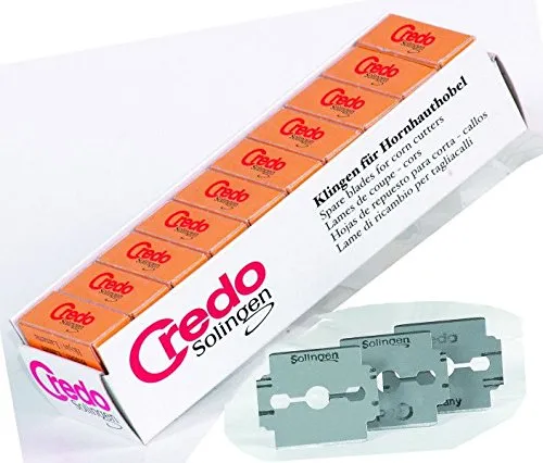 Credo Hornhauthobel-Klingen, 10 x 10 St., Edelstahl, Fußhautschaber