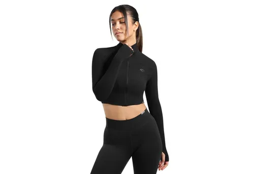 Smilodox Outdoorjacke Brianna – Cropped Laufjacke für Fitness - Cropped Laufjacke mit Stehkragen und Daumenlöchern, ideal für Yoga und Fitness. Aus elastischem Material für optimale Bewegungsfreiheit und perfekten Sitz.