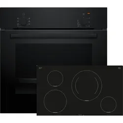 Bosch Einbau-Backofen-Set HBD214FB86 mit Induktionskochfeld PIE811BB5E - Einbau-Backofen mit 5 Beheizungsarten und 66 l Garraum, inklusive energieeffizientem Induktionskochfeld für schnelles und präzises Kochen.