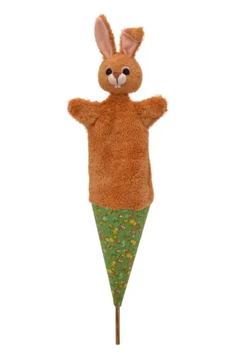 Tütenpuppe 3in1 Puppe + Handpuppe  Tütenkasper Kaninchen 59cm hellbraun