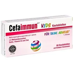 Cefaimmun Kids 60 ST - Nahrungsergänzungsmittel für Kinder ab 4 Jahren, unterstützt das Immunsystem mit Selen und Vitamin D, glutenfrei und vegetarisch.