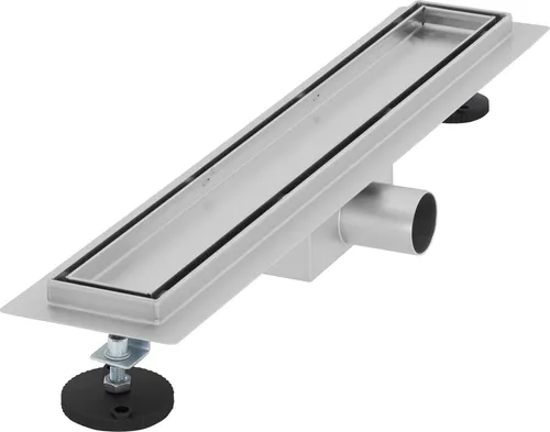 LuxeBath Duschrinne 50 cm 2in1 - Edelstahl, befliesbar & extra flach - Duschkabinen & -wände - Hochwertige Edelstahl-Duschrinne mit 2-in-1 Ablaufrost-Design für barrierefreie Badezimmergestaltung und einfache Installation.