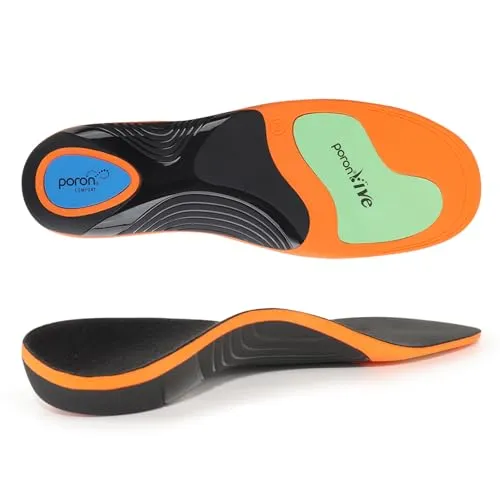 GemChve Orthopädische Einlegesohlen für Herren & Damen,Plantarfasziitis Schuheinlagen für Fersensporn,Fußschmerz,Plattfuß,Geeignet für Sport und Arbeitsschuhe Orange 45-47 EU