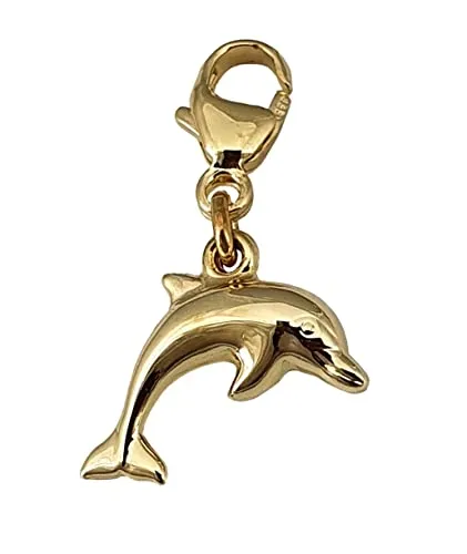 SJR Anhänger Charm Delfin Gold 333 8kt Einhänger Delphin Gelbgold Unisex