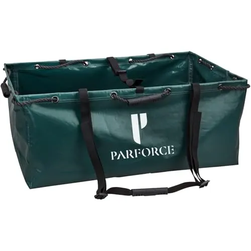 Parforce Multi- und Wildwanne Flexy – faltbar Small – 75x45x30 cm - Transport & Aufbrechen, lebensmittelecht und extrem reißfest, ideal für flexible Einsätze und einfache Handhabung durch 6 Griffe und 2 Riemen.