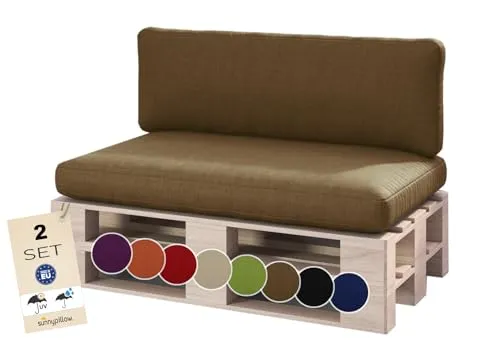 sunnypillow Palettenkissen Outdoor 2er Set