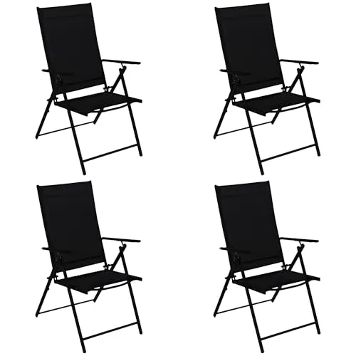 DEGAMO 4X Klappsessel Milano – Wetterfester Gartenstuhl - 4x Klappsessel mit stabiler Stahlkonstruktion, 7-fach verstellbare Rückenlehne und komfortablem Bezug aus Kunstgewebe. Ideal für entspannte Stunden im Freien.