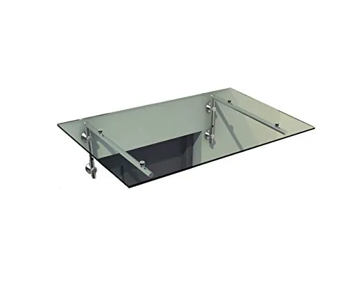BuyLando.Shop Vordach Glaswerk Westfalen 120x90 cm – Elegantes Glasvordach mit Edelstahlhalterungen - Hochwertiges Glasvordach aus robustem VSG-Glas, ideal für Eingangsbereiche. Witterungsbeständig und modern im Design, sorgt für optimalen Schutz und Langlebigkeit.