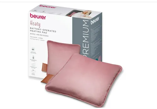 Beurer HK 77 Akku Heizkissen - Kabelloses Wärme-Kissen in Velvet Blush-Rose - Praktisches Heizkissen mit Temperatureinstellungen und waschbarem Bezug für angenehme Wärme. Ideal für entspannende Momente und vielseitigen Einsatz.